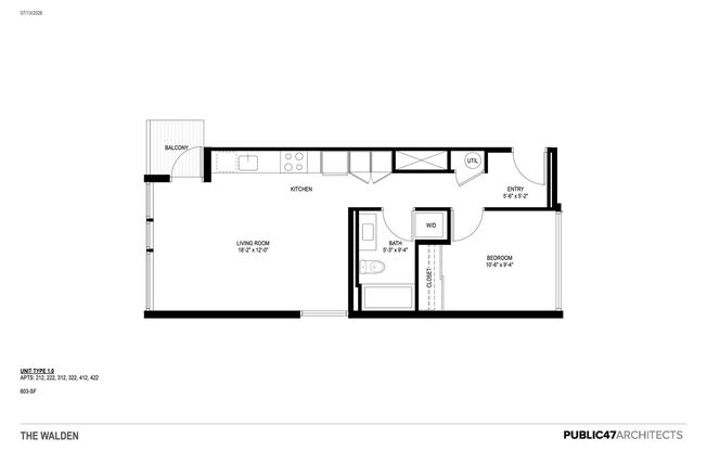 1 bed, 1 bath, 485 sqft, $1,795, Unit Unit 207