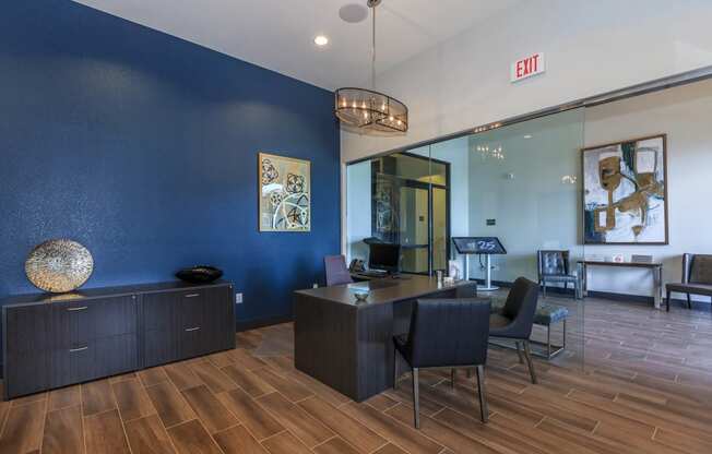 Blue wall paint at Level 25 at Durango by Picerne, Las Vegas, NV, 89113