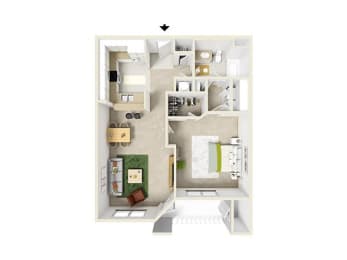 1 bed, 1 bath, 882 sqft, $1,299