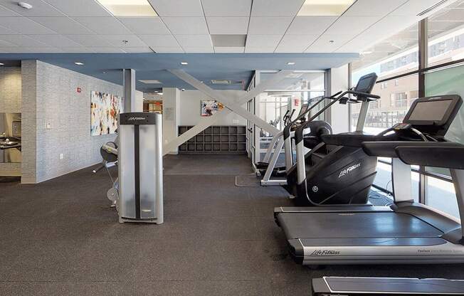 Bright and clean gym space at Trillium Apartments, Virginia