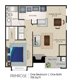 1 bed, 1 bath, 705 sqft, $1,158