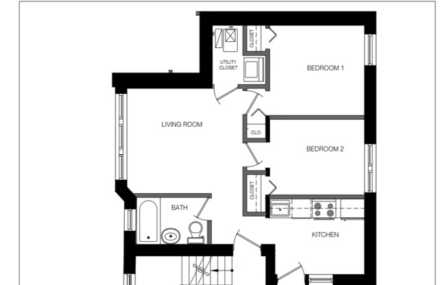 2 beds, 1 bath, $1,800, Unit 4750 #1W