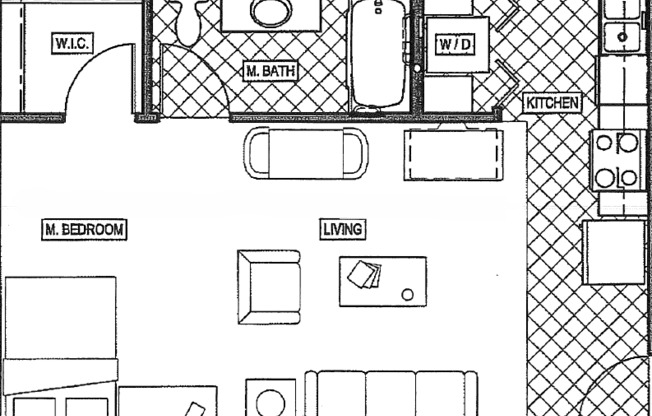 Studio, 1 bath, 478 sqft, $631