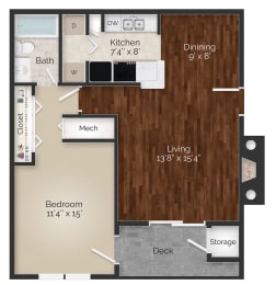1 bed, 1 bath, 700 sqft, $1,176
