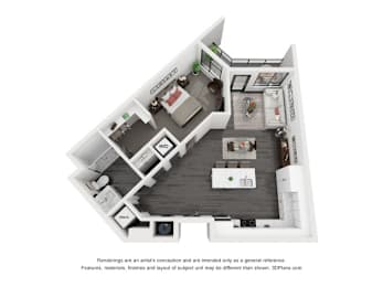 1 bed, 1 bath, 786 sqft, $1,605