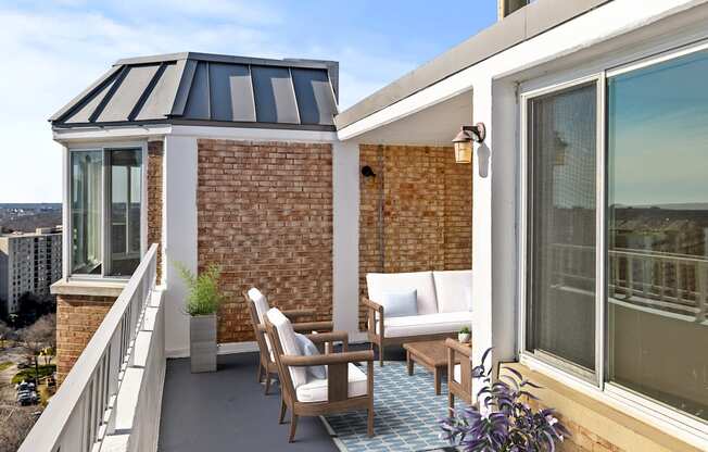 Spacious penthouse balcony