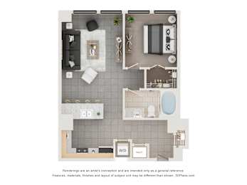 1 bed, 1 bath, 717 sqft, $1,195