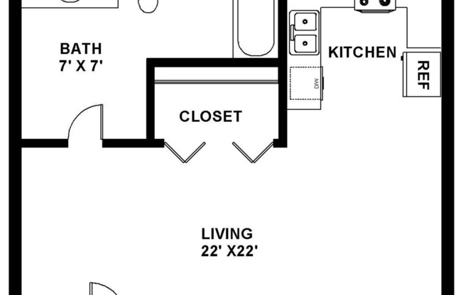 Studio, 1 bath, 750 sqft, $741