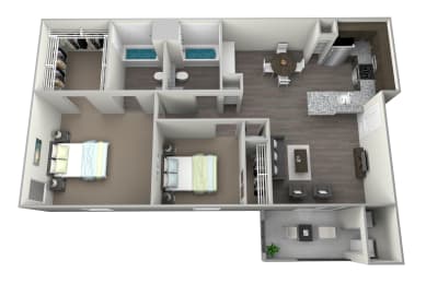2 beds, 2 baths, 1,020 sqft, $2,395