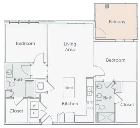 2 beds, 2 baths, 1,112 sqft, $3,131