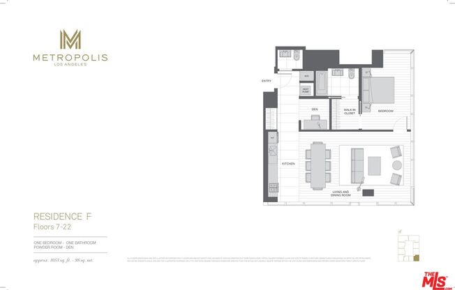 1 bed, 1.5 baths, 1,053 sqft, $3,750, Unit 1209