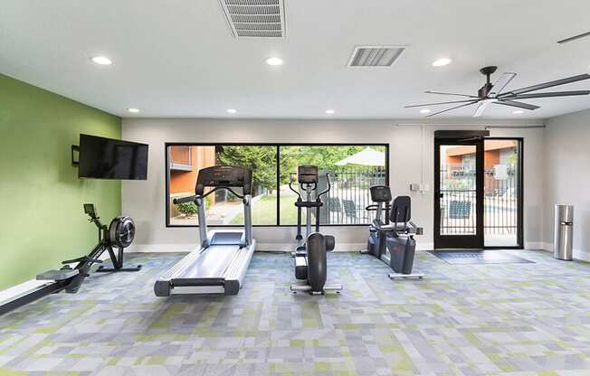 Community Fitness Center with Equipment at Indigo Park Apartments located in Albuquerque, NM.