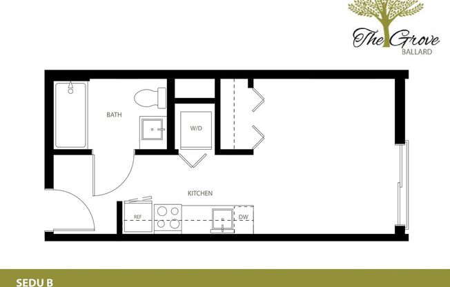 Studio, 1 bath, 276 sqft, $1,199, Unit 314