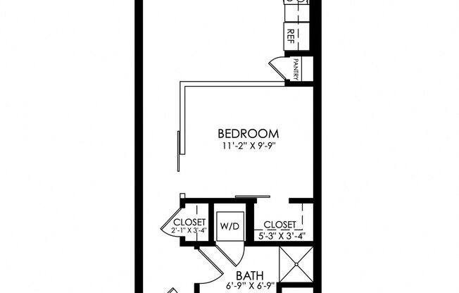 1 bed, 1 bath, 535 sqft, $1,350