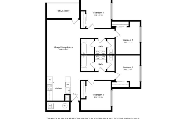 2 beds, 2 baths, 1,279 sqft, $1,499, Unit 6-301