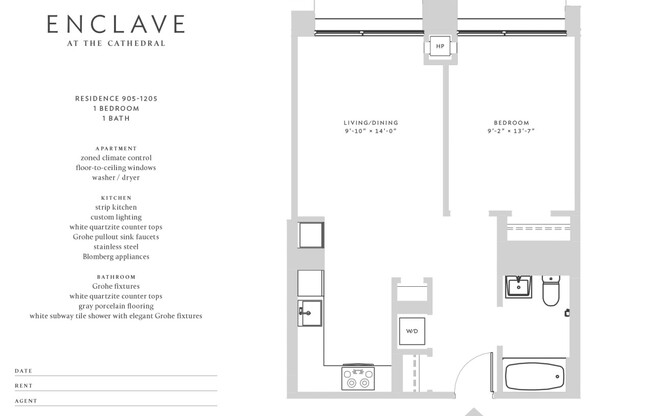 1 bed, 1 bath, $5,298, Unit 905