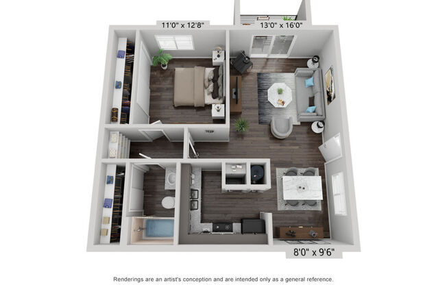 1 bed, 1 bath, 800 sqft, $1,083