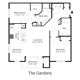 2 beds, 2 baths, 1,133 sqft, $2,310