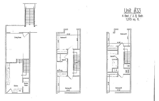 4 beds, 2.5 baths, 1,515 sqft, $3,400, Unit 33