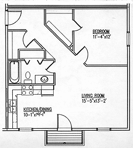 1 bed, 1 bath, 706 sqft, $975, Unit 5