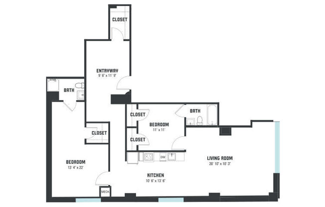 2 beds, 2 baths, 1,324 sqft, $2,029