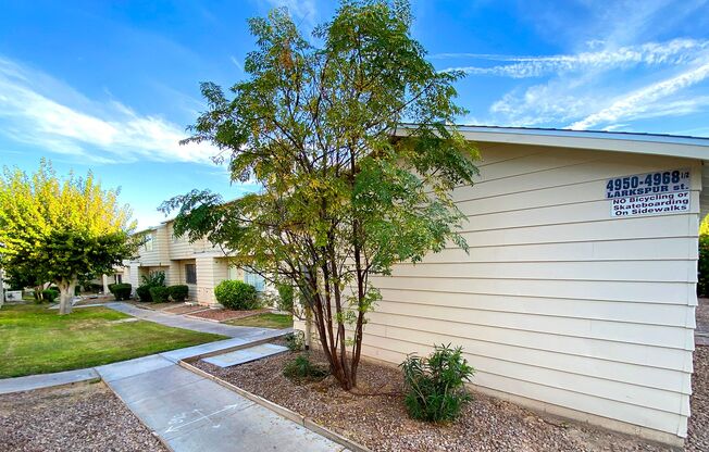 Great 3 bedroom and 1.5 bath townhouse with a small yard and 2 car garage.