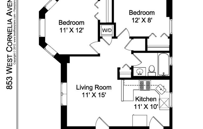 2 beds, 1 bath, 730 sqft, $2,895, Unit 853-2N