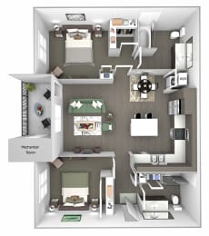 2 beds, 2 baths, 1,047 sqft, $1,807