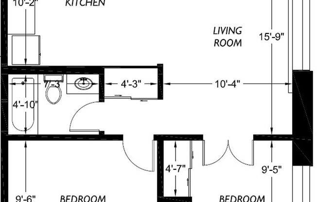 2 beds, 1 bath, 648 sqft, $1,995, Unit 105