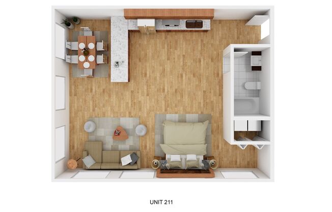 Studio, 1 bath, 773 sqft, $1,595, Unit 211