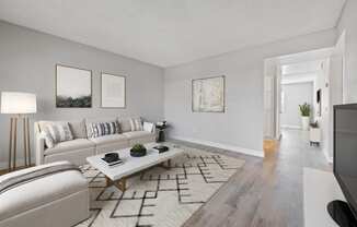 Apartments for Rent in Colton - Ardella at Reche Canyon - Modern Living Room with Wood-Style Flooring