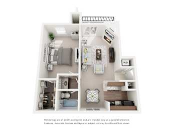 1 bed, 1 bath, 596 sqft, $985