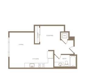 Studio, 1 bath, 571 sqft, $1,962