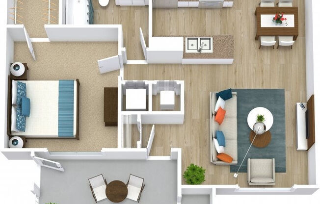 1 bed, 1 bath, 718 sqft, $1,317