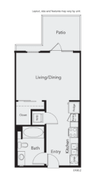 Studio, 1 bath, 515 sqft, $2,488