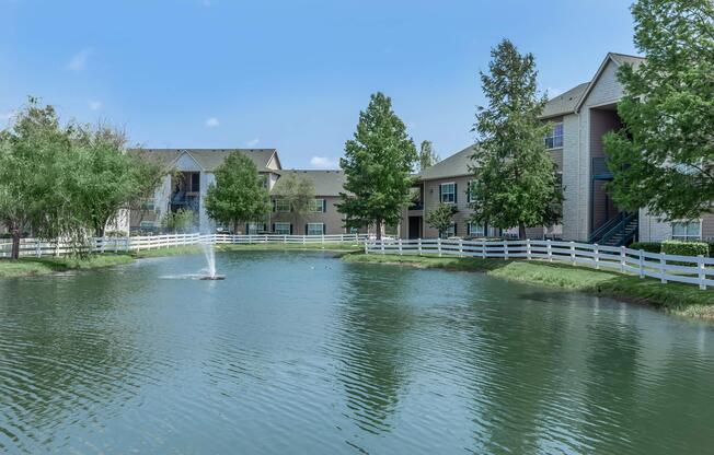 a small house surrounded by water