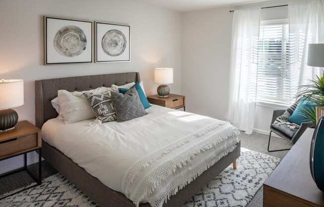 bedroom with light finishes