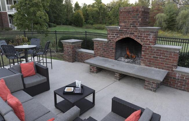 Outdoor courtyard with fire pit at Wyndchase at Aspen Grove, Tennessee