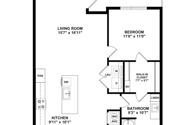 1 bed, 1 bath, 832 sqft, $1,695