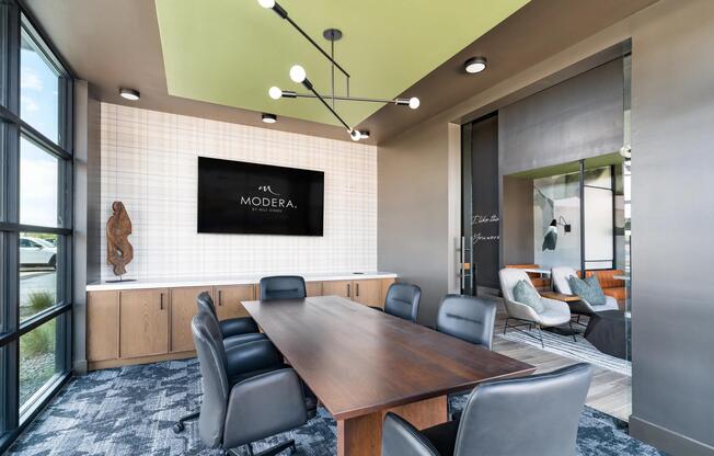 Private conference rooms provide a professional setting for meetings, presentations, collaboration, and focused work sessions.