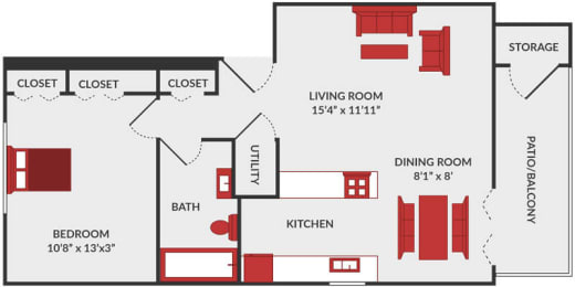 1 bed, 1 bath, 660 sqft, $899