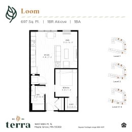 1 bed, 1 bath, 666 sqft, $1,503