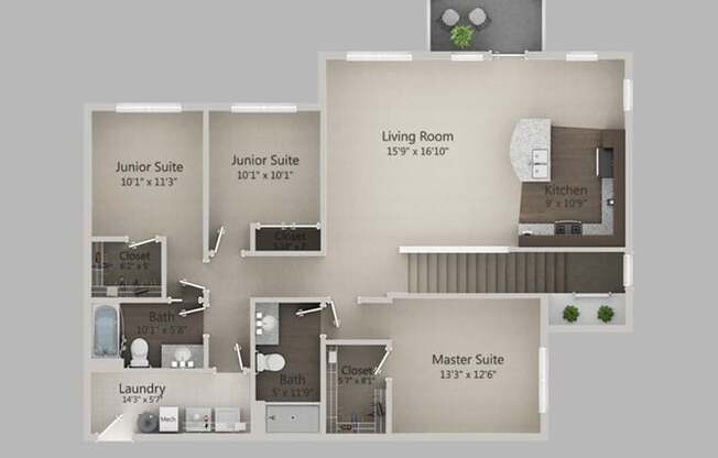 3 beds, 2 baths, $2,587