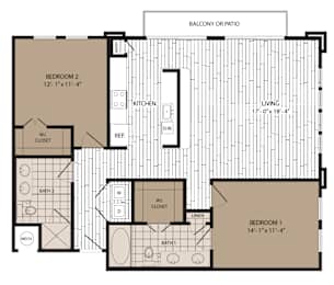 2 beds, 2 baths, 1,273 sqft, $1,924