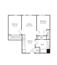 2 beds, 1 bath, 724 sqft, $4,300