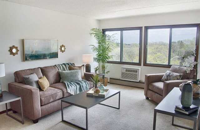 Living Room at Cambridge Towers Apartments, Hopkins, Minnesota
