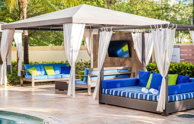 Poolside Cabanas with Flat Screen TV