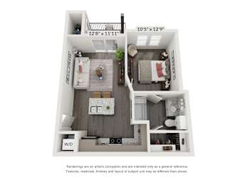 1 bed, 1 bath, 560 sqft, $1,184