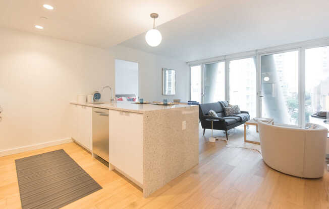 Living Room with Floor-to-Ceiling Windows