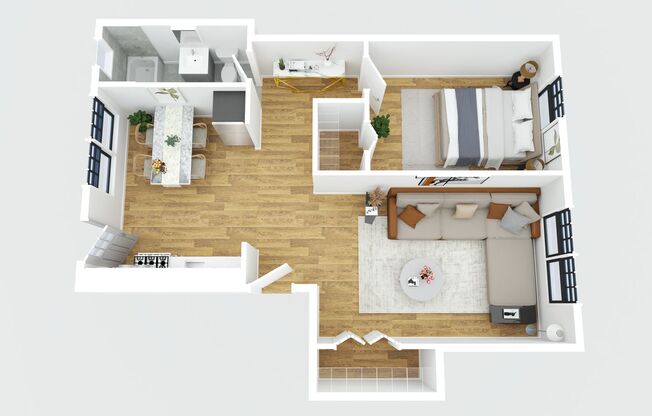 1 bed, 1 bath, 629 sqft, $2,075, Unit 4500-1N